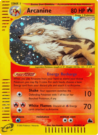 Arcanine Skyridge Pokemon Card