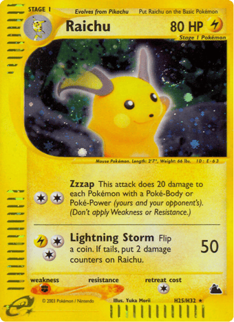 Raichu Skyridge Pokemon Card