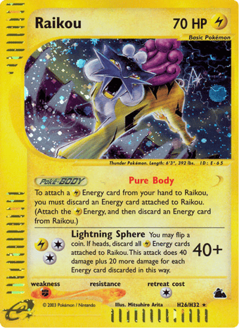 Raikou Skyridge Pokemon Card