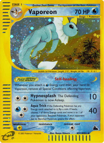 Vaporeon Skyridge Pokemon Card