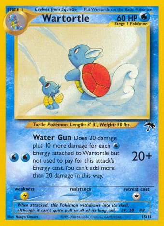 Wartortle Southern Islands Pokemon Card