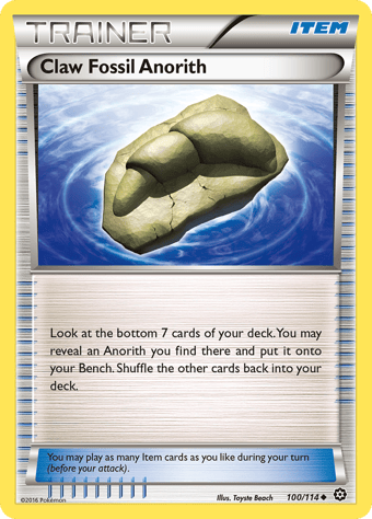 Claw Fossil Anorith Steam Siege Pokemon Card