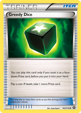 Greedy Dice Steam Siege Pokemon Card