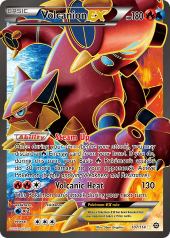 Volcanion-EX Steam Siege Pokemon Card