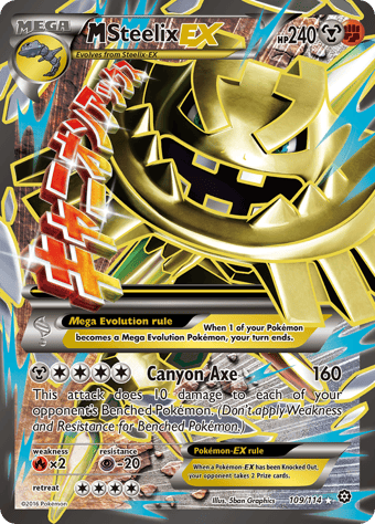 M Steelix-EX Steam Siege Pokemon Card