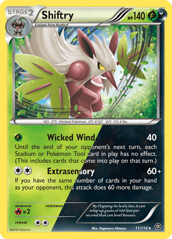 Shiftry Steam Siege Pokemon Card