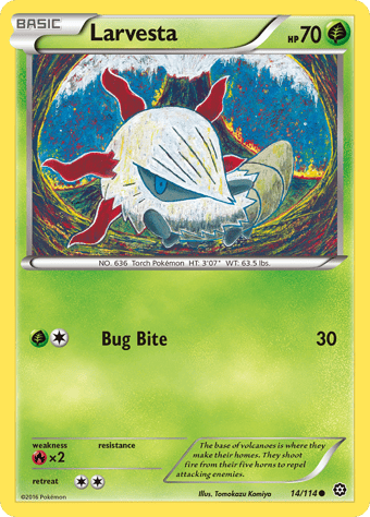 Larvesta Steam Siege Pokemon Card