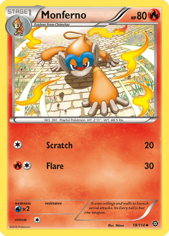 Monferno Steam Siege Pokemon Card
