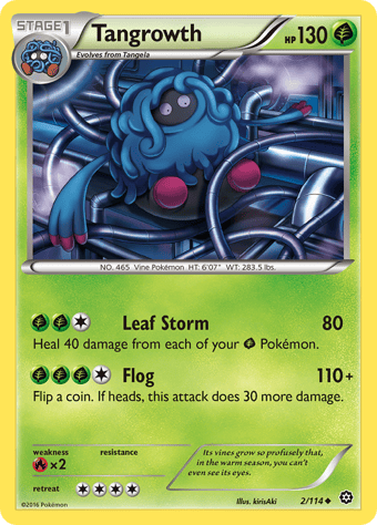 Tangrowth Steam Siege Pokemon Card