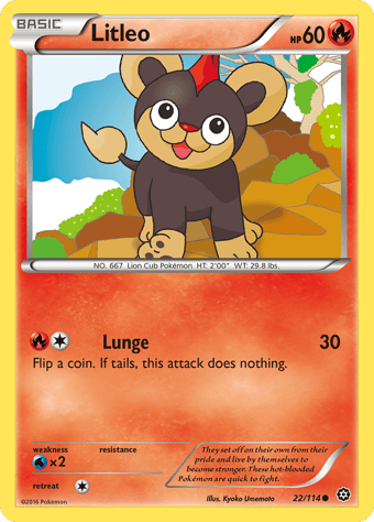 Litleo Steam Siege Pokemon Card
