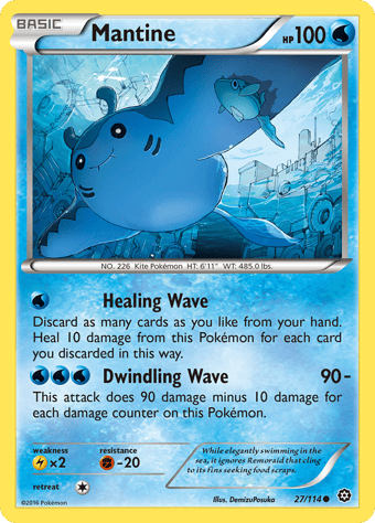 Mantine Steam Siege Pokemon Card