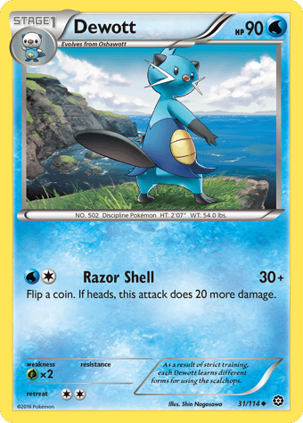 Dewott Steam Siege Pokemon Card