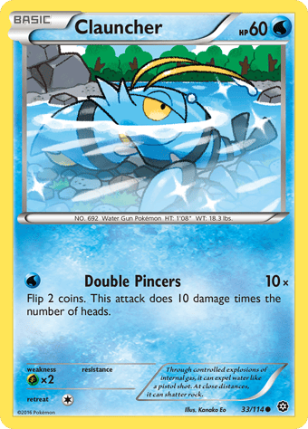 Clauncher Steam Siege Pokemon Card
