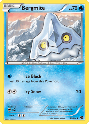Bergmite Steam Siege Pokemon Card