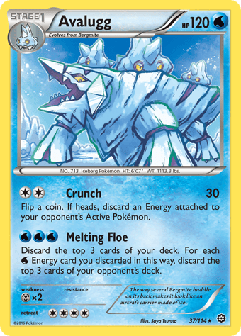 Avalugg Steam Siege Pokemon Card