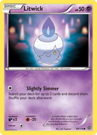 Litwick Steam Siege Pokemon Card