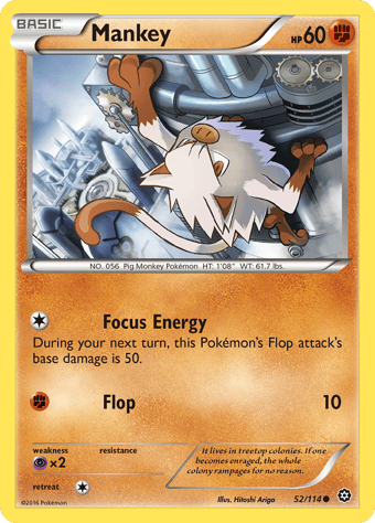 Mankey Steam Siege Pokemon Card