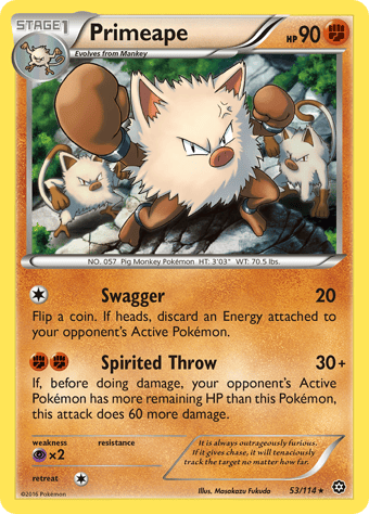 Primeape Steam Siege Pokemon Card