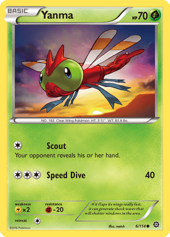 Yanma Steam Siege Pokemon Card