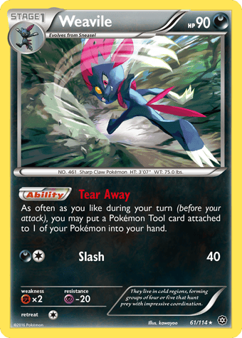 Weavile Steam Siege Pokemon Card
