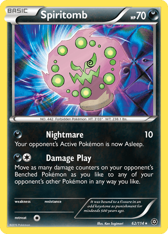 Spiritomb Steam Siege Pokemon Card