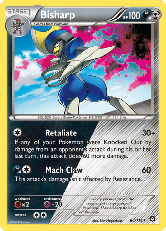 Bisharp Steam Siege Pokemon Card