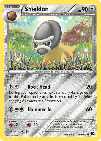 Shieldon Steam Siege Pokemon Card