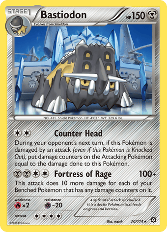 Bastiodon Steam Siege Pokemon Card