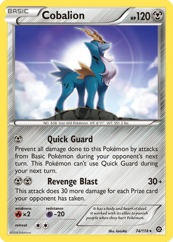 Cobalion Steam Siege Pokemon Card