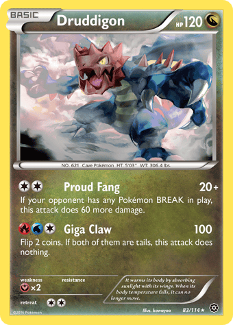 Druddigon Steam Siege Pokemon Card