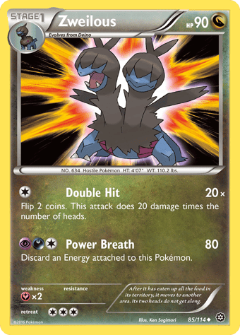 Zweilous Steam Siege Pokemon Card