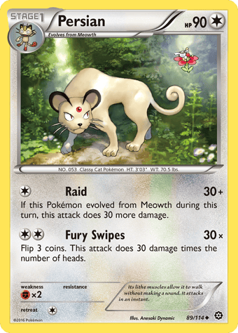 Persian Steam Siege Pokemon Card
