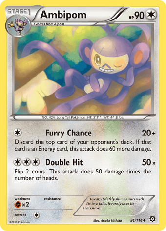 Ambipom Steam Siege Pokemon Card