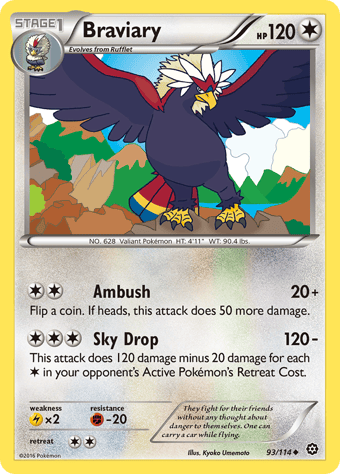 Braviary Steam Siege Pokemon Card