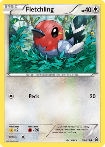 Fletchling Steam Siege Pokemon Card