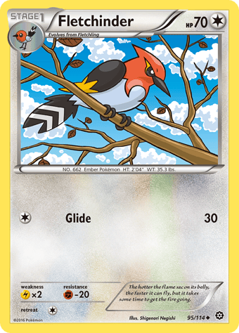 Fletchinder Steam Siege Pokemon Card