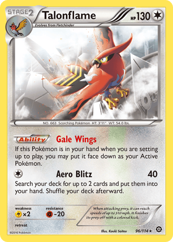 Talonflame Steam Siege Pokemon Card