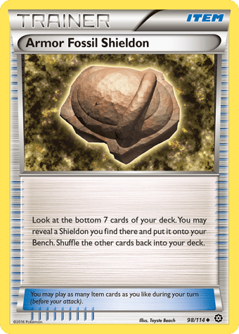 Armor Fossil Shieldon Steam Siege Pokemon Card