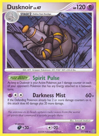 Dusknoir Stormfront Pokemon Card
