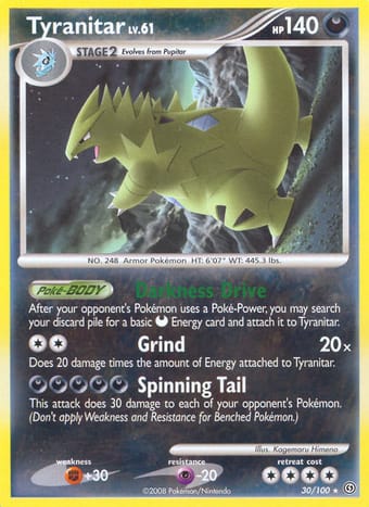 Tyranitar Stormfront Pokemon Card