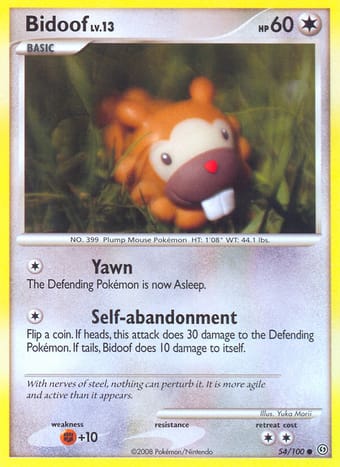 Bidoof Stormfront Pokemon Card