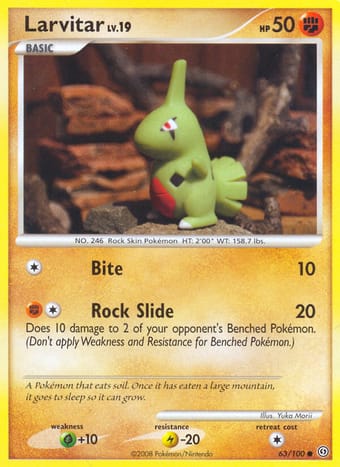 Larvitar Stormfront Pokemon Card