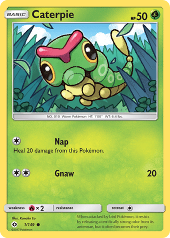 Caterpie Sun & Moon Pokemon Card