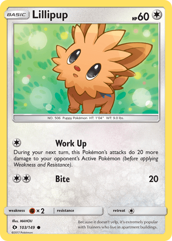 Lillipup Sun & Moon Pokemon Card