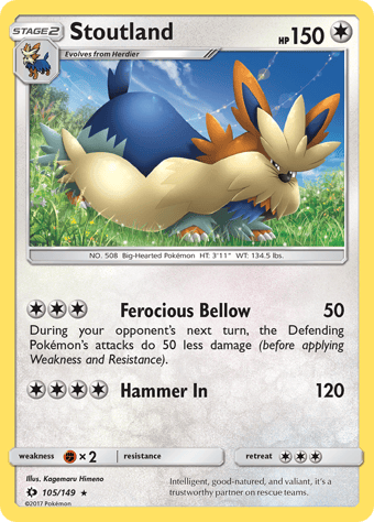 Stoutland Sun & Moon Pokemon Card