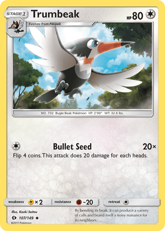 Trumbeak Sun & Moon Pokemon Card