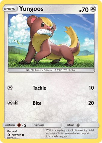 Yungoos Sun & Moon Pokemon Card