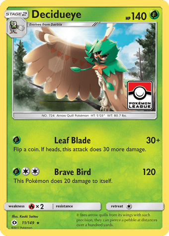 Decidueye Sun & Moon Pokemon Card