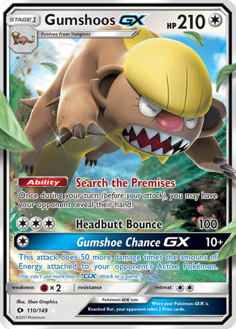 Gumshoos-GX Sun & Moon Pokemon Card