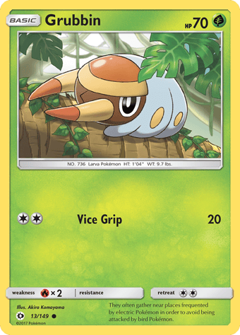 Grubbin Sun & Moon Pokemon Card